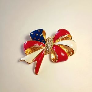 Joan Rivers Brooch, Patriotic Rhinestone Brooch